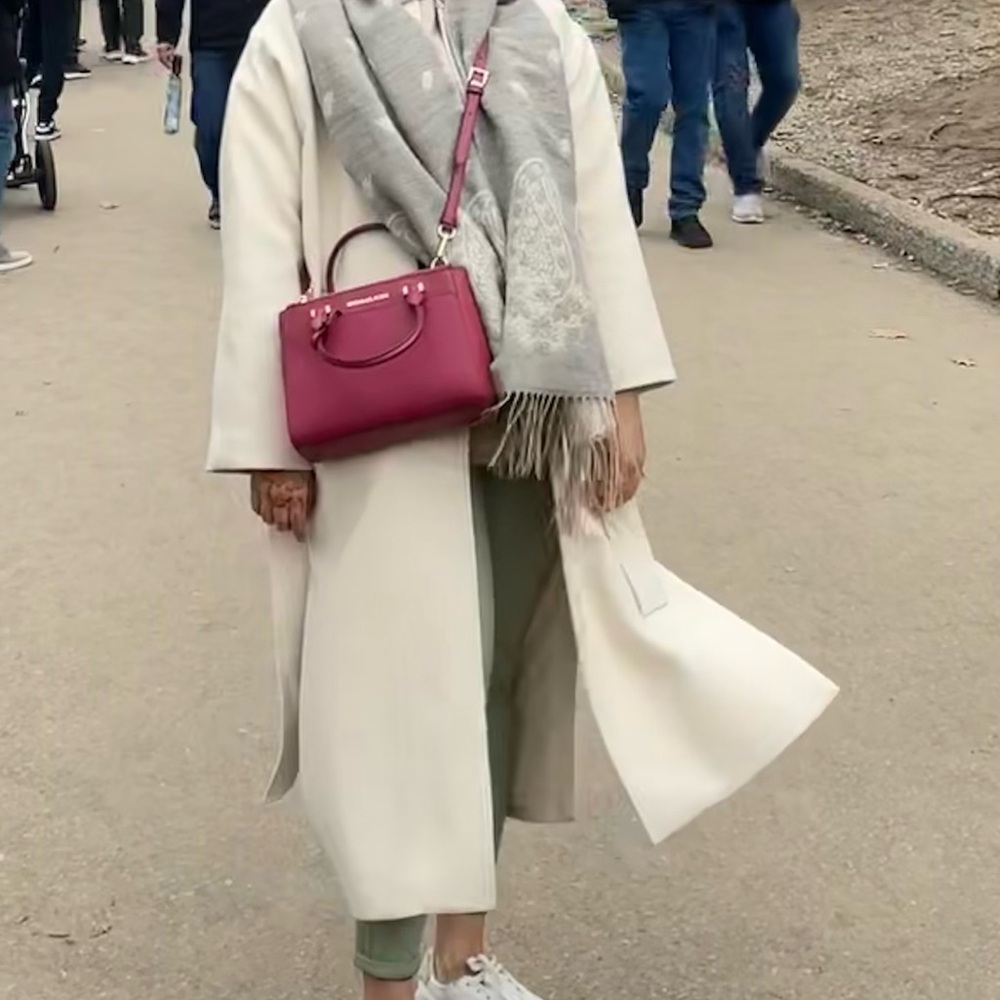 Belted Ivory Coat